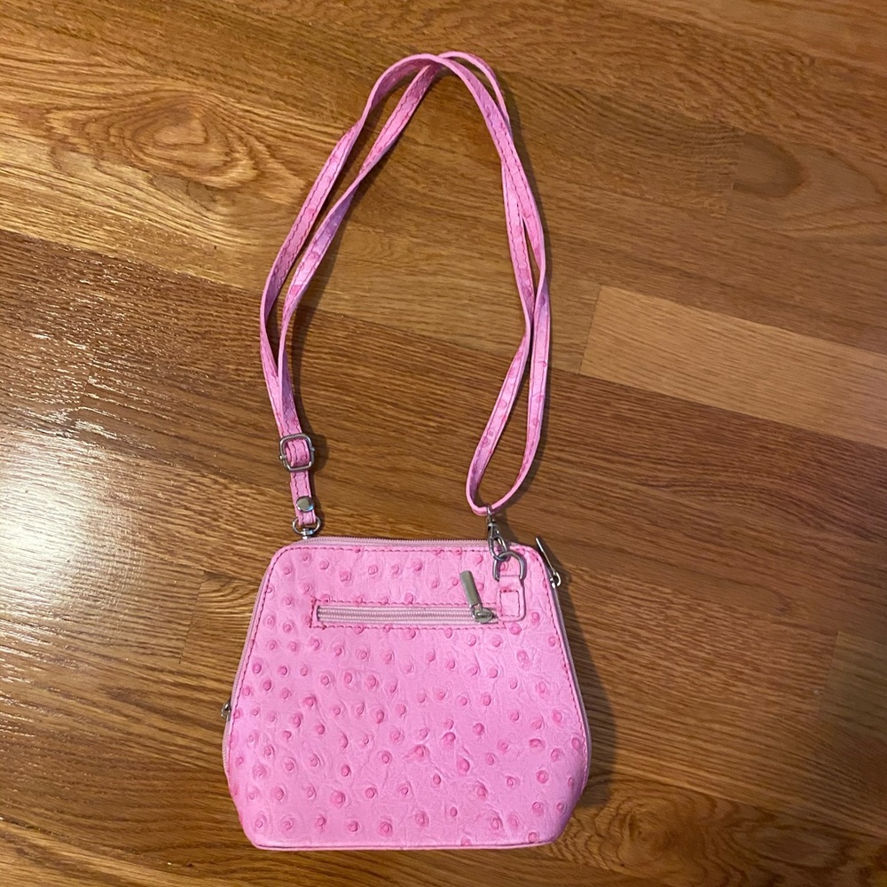 pink crocodile mini purse